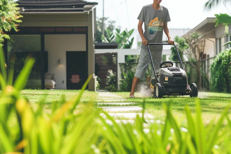 lawn mowing machine